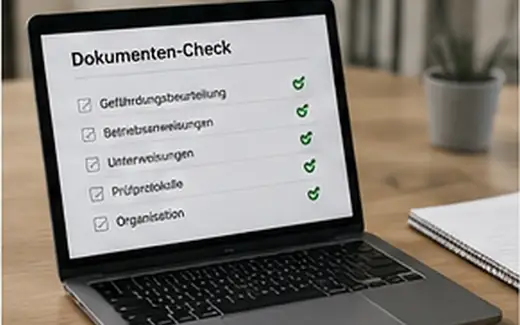 Laptop mit einer Dokumenten-Checkliste
