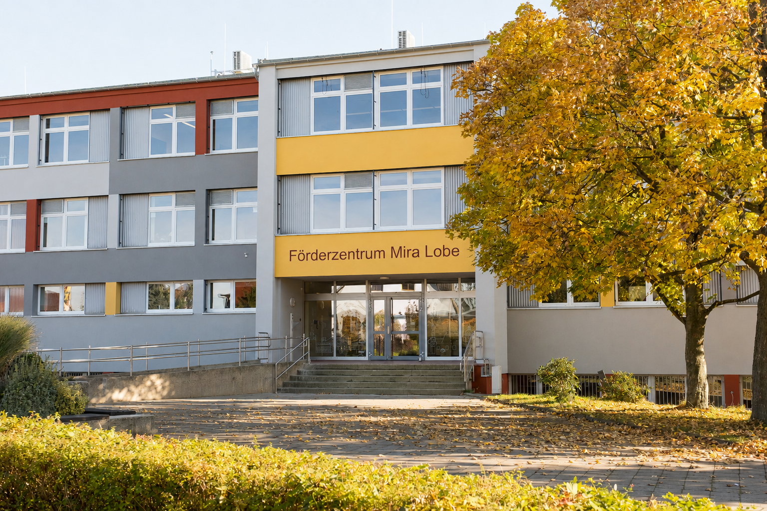 Förderzentrum Mira Lobe in Görlitz während der Baumaßnahme