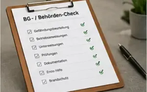 Checkliste zur Vorbereitung auf eine BG- oder Behördenkontrolle mit Arbeitsschutzthemen