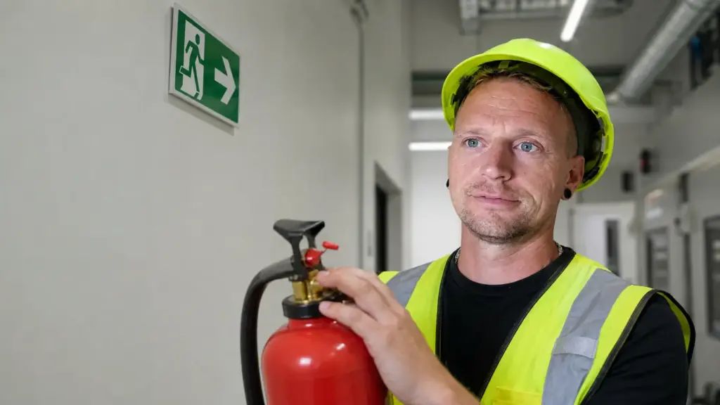 Praktische Löschübung während einer Ausbildung zum Brandschutzhelfer